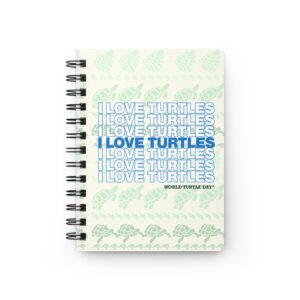 I Love Turtles Spiral Notebook - Blue